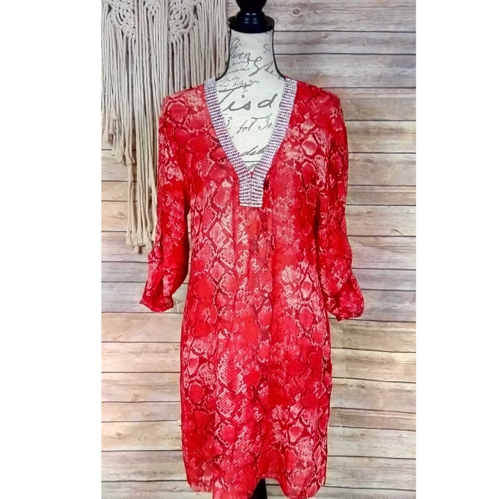 Royal Underground | Snake Print Rhinestone Dress